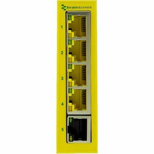 Brainboxes SW-535 Ethernet Switch - 5 Ports - Gigabit Ethernet - 10/100/1000Base-T - 2 Layer Supported - 5.50 W Power Cons