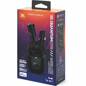 JBL Quantum Stream Wireless Dynamic Microphone for Live Streaming, Recording, Broadcasting, Outdoor - Black - 20 Hz to 20 