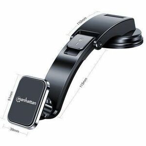 Manhattan Smartphone, Car SmartPhone Holder - Horizontal/Vertical - 33 mm x 75 mm x 225 mm x - Metal, Plastic - Black - Du