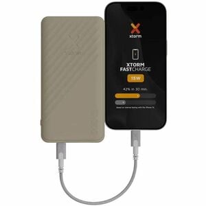 Xtorm Go2 Power Bank - Clay - For Smartphone, Earbud, Drone - 10000 mAh - 2 x USB - Clay