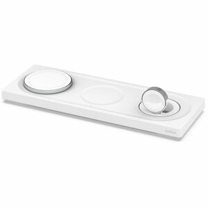 Belkin BOOSTCHARGEÃ¢â#¬Â¯PRO MagSafe 3-in-1 Wireless Charging Pad with 3-UK Pin Power Supply Unit - White