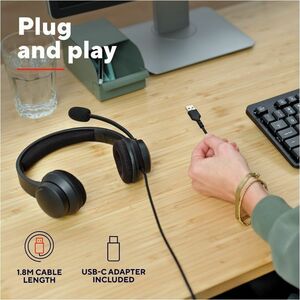 Trust Ayda Wired On-ear, Over-the-head Stereo Headset - Black - Binaural - Ear-cup - 20 Hz to 20 kHz - 180 cm Cable - Nois