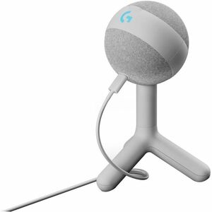 Logitech G Yeti Orb Wired Condenser Microphone for Gaming, Live Streaming - White - 2 m - 70 Hz to 20 kHz - Cardioid - Des