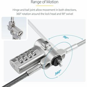StarTech.com 25-Pack Universal Laptop Lock 6.6ft, Serialized Combo Security Cable For Notebook, Compatible w/Noble Wedge®/