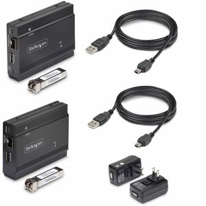 StarTech.com DisplayPort KVM Extender over Fiber Optic, 4K 60Hz, Console Extender Kit, Up to 984ft/300m (Multi-mode), 2x 1