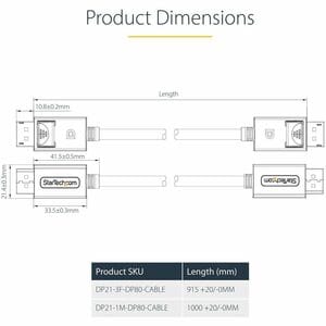 StarTech.com 1 m DisplayPort A/V Cable - 1 - Cable for Audio/Video Device, Monitor, Computer, Hub, Workstation - First End