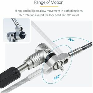 StarTech.com 25-Pack Universal Laptop Lock 6.6ft, Keyed Alike Locking Cable, Security Cable, Compatible w/Noble Wedge®/Nan