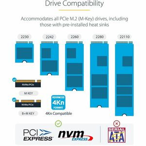 StarTech.com Duplicatore di unità M.2 NVMe 1:1 autonomo da 90 GBpm, docking station per drive M.2 a doppio alloggiamento U