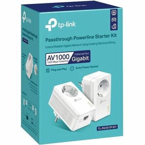 Adaptateur de réseau powerLine - TP-Link TL-PA7019P KIT - 2 - Réseau (RJ-45) - 1000 Mbit/s PowerLine - 300 m Distance tolé