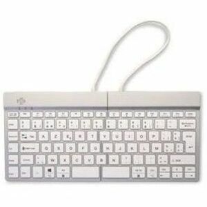 R-Go Split Break Keyboard - Wireless Connectivity - USB Type C Interface - Belgian - AZERTY Layout - White - Scissors Keys