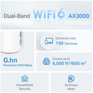 TP-Link Deco PX50 Wi-Fi 6 IEEE 802.11 a/b/g/n/ac/ax Ethernet Drahtlos Router - Dualband - 2,40 GHz ISM-Band - 5 GHz UNII-B
