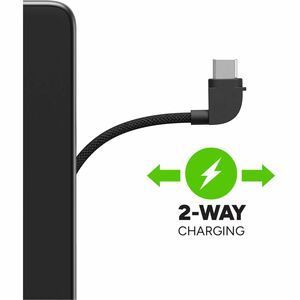 mophie Powerstation Plus Power Bank - Black - For iPhone - 10000 mAh - 30 W - USB Type-C Connector - LED Indicator - Black