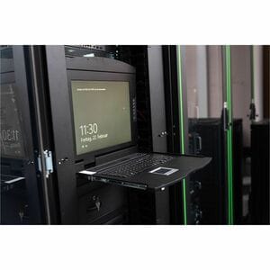 Digitus LCD Rack Console KVM Switch - Jet Black - 48.3 cm (19") LCD - HD - 1920 x 1080 - 1 x USB - 1 x VGA - Keyboard - To