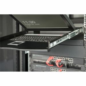 Digitus LCD Rack Console KVM Switch - Jet Black - 48.3 cm (19") LCD - HD - 1920 x 1080 - 16 x Network (RJ-45) - 1 x USB - 