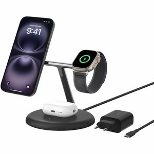 Belkin BoostCharge Pro Induktionsladegerät - Schwarz - für Qi2-fähiges Gerät, iPhone, Smartwatch, AirPod, Smartphone, MagS