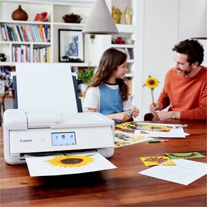 Canon PIXMA TS9551Ca Wired & Wireless Inkjet Multifunction Printer - Colour - White - Cloud/Copier/Printer/Scanner - 4800 