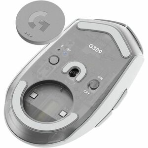 Logitech G LIGHTSPEED G309 Gaming Mouse - Bluetooth - USB Type A - HERO 25K - 6 Programmable Button(s) - White - 1 - Wirel