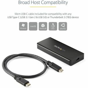 StarTech.com Drive Enclosure M.2, PCI Express NVMe - USB 3.2 (Gen 2) Type C Host Interface - UASP Support External - Black