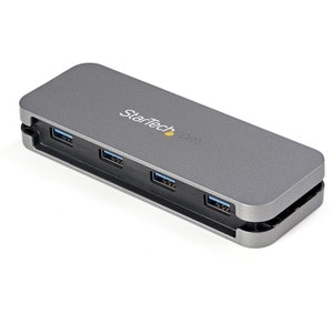 StarTech.com USB Hub - USB 3.2 (Gen 1) Type C - Portable - Black, Space Gray - UASP Support - 4 Total USB Port(s) - PC, Li