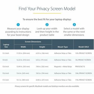 15.6" Laptop Privacy Filter, Anti-Glare