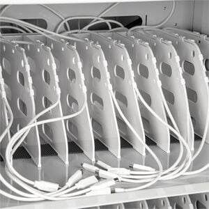 Rocstor Volt C32 PRE-WIRED Charge Cart - Includes 32 USB-C 65W Power Adapters - 0 Shelf - 3 Drawer - 4 Casters - 5" Caster