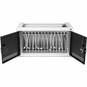Rocstor Volt Volt C14 PRE-WIRED65 Charging Cart - Steel - 16.10" Width x 30" Depth x 16.20" Height - Silver - For 14 Devic