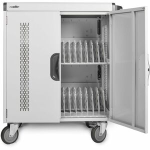 Rocstor Volt Charging Cart - 3 Shelf - Push Handle Handle - 4 Casters - Steel - 30" Width x 25.10" Depth x 40.70" Height -