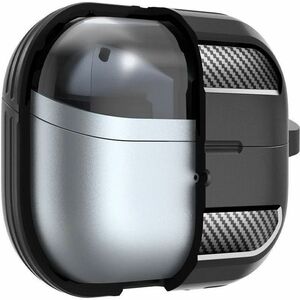 Spigen Rugged Armor Charging Case Samsung Earbud - Matte Black - Thermoplastic Polyurethane (TPU), Metal Body - Carbon Fib