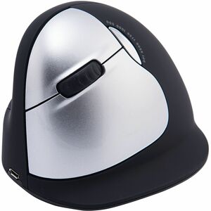 R-Go HE Vertical mouse Rato - USB tipo A - Ótico - 5 Taste(n) - Preto - Sem fios - 10 m - 2,40 GHz - Recarregável - 2400 d