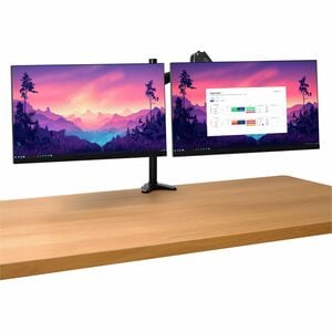 Trust Mara Clamp Mount for Notebook, Monitor - Black - Landscape/Portrait - Height Adjustable - 2 Display(s) Supported - 4