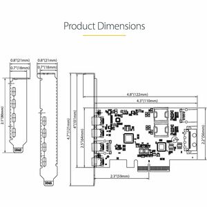 StarTech.com Scheda di Espansione PCIe USB a 5 porte, USB 3.2 10Gbps, 4x USB-C, 1x USB-A interna, scheda controller PCIe U