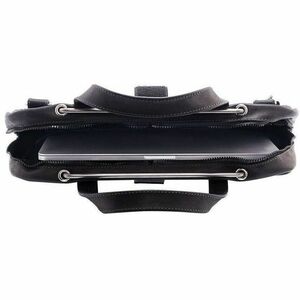 Borsa per laptop R-Go Viva, in pelle pieno fiore, ergonomico con supporto per laptop 15.6" integrato, prodotto sociale, nero