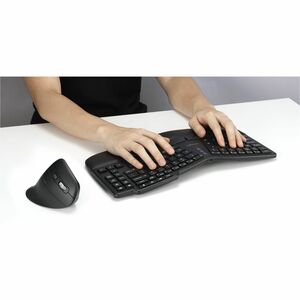 Kensington Pro Fit Ergo KM675 EQ Wireless Desktop Set - USB Type A Wireless Bluetooth/RF 2.40 GHz Keyboard - Black - USB T