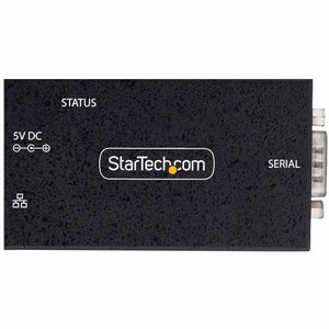 StarTech.com 1-Port Serial to Ethernet Adapter, 802.3af PoE Powered Serial Device Server, Wall/DIN Rail Mount, LAN To DB9 