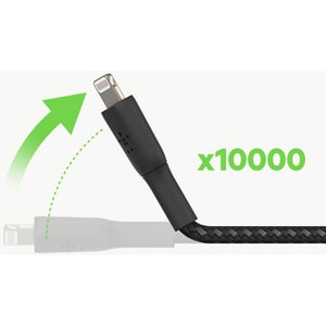 Belkin MFi Certified Braided Lightning to USB-C Charge and Sync Cable, 3.3 Feet / 1 Meters, Black