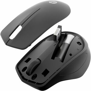 HP 285 Mouse - Radio Frequency - USB Type A - Optical - 3 Button(s) - Black - 1 - Wireless - 10 m - 2.40 GHz - 1200 dpi - 