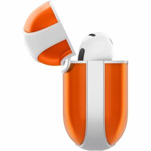 Spigen Classic C1 Charging Case Apple AirPods 4 - Tangerine - Polycarbonate Body - Carabiner Clip - 50.3 mm Height x 63 mm
