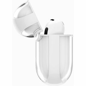 Spigen Ultra Hybrid Carrying Case Apple AirPods 4 - Jet White - Scratch Resistant - Polycarbonate Body - Carabiner Clip - 