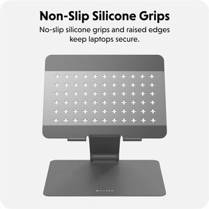 Hyper HyperSpace Ergonomic Adjustable Laptop Stand - Up to 16" Screen Support - 22" Height x 10.60" Width x 8.30" Depth - 