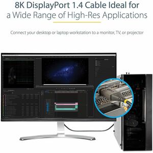 StarTech.com 30.48 cm DisplayPort A/V Cable - 1 - Cable for Notebook, Desktop Computer, Monitor, TV, Projector, Workstatio