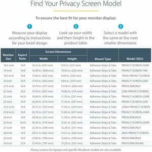 Monitor Privacy Screen for 24 inch PC Display - Computer Screen Security Filter - Blue Light Reducing Screen Protector Fil