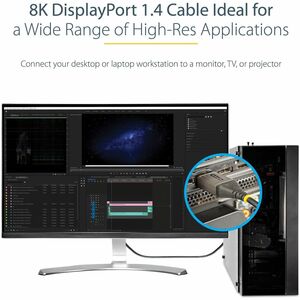 StarTech.com 30,48 cm DisplayPort AV-Kabel - 1 - Cable for Notebook, Desktop-Computer, Monitor, TV, Projektor, Audio-/Vide