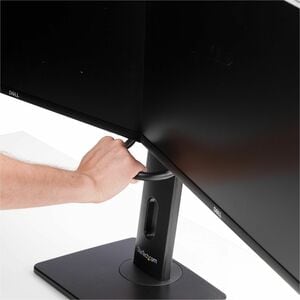 StarTech.com Crossbar Dual Monitor Desk Stand For 27inch Screens, Max Cap 26.4lb, VESA Mount 75x75/100x100, Toolless Heigh