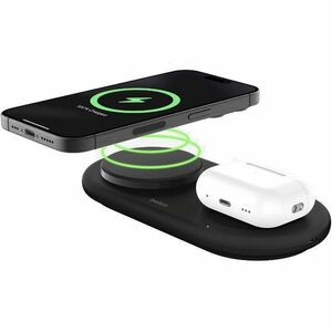 Belkin BoostCharge Pro 2-in-1 Magnetic Wireless Charging Pad with Qi2 15W- Black