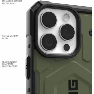 Urban Armor Gear Pathfinder Rugged Case for Apple iPhone 16 Pro Max Smartphone - Hex Pattern - Olive Drab - Impact Resista