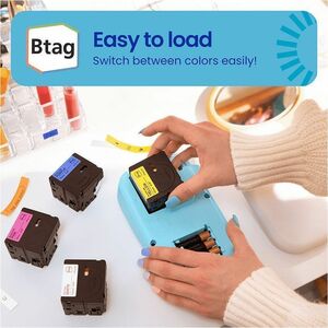 Brother P-touch BTAG-231 Black on White Label Tape - x 15/32"" (12 mm) Width x 13 1/8 ft (4 m) Length - Black on White - P