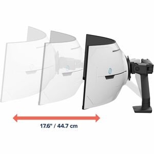 Ergotron 安装臂 用于 显示器, 曲面屏显示 - 黑 - 可调节高度 - 144.8 cm (57") 支持屏幕 - 17.01 kg 承载量 - 100 x 100, 75 x 75 - VESA 安装兼容