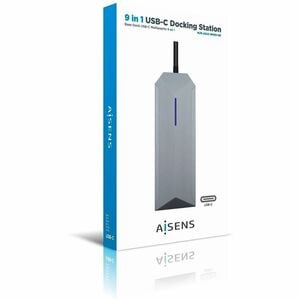 USB-C DOCK 9EN1 USB-C A HDMI RJ45 PD AUDIO SD MICRO SD GRIS 1