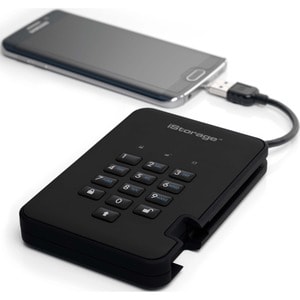 SSD Portable iStorage diskAshur2 - Externe - 512 Go - Noir fantôme - Conforme aux normes TAA - Client Léger Appareil compa