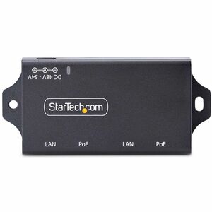 StarTech.com PoE+ Injector - 120 V AC, 230 V AC Input - 52 V DC, 580 mA Output - RJ-45 Input Port(s) - PoE+ Output Port(s)